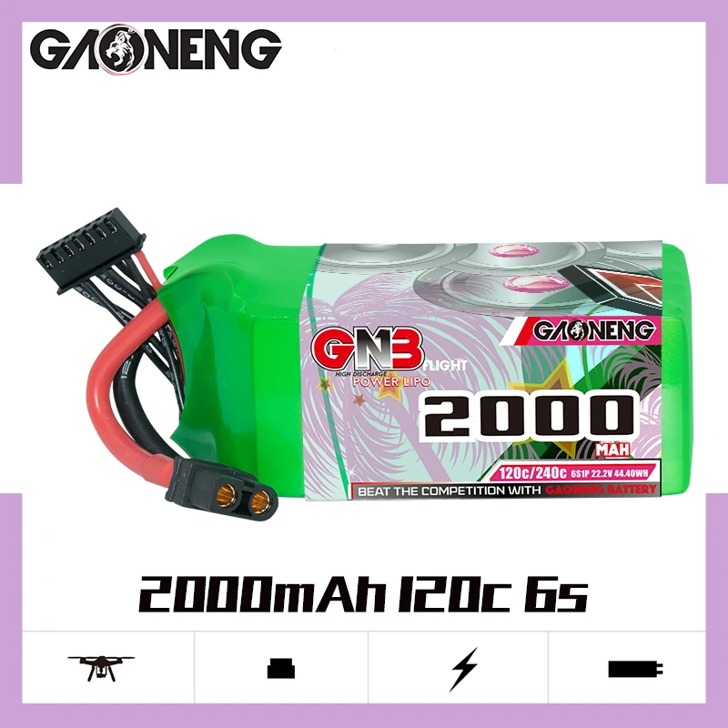 GAONENG GNB 2000mAh 6S 120C/240C 22.2V XT60 LiPo Battery