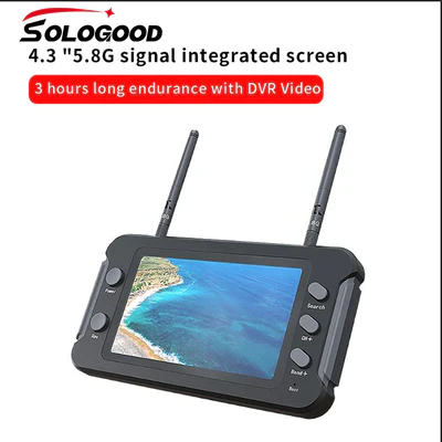 SoloGood 800*480 5.8G FPV Monitor with DVR 40CH 4.3" LCD 16:9