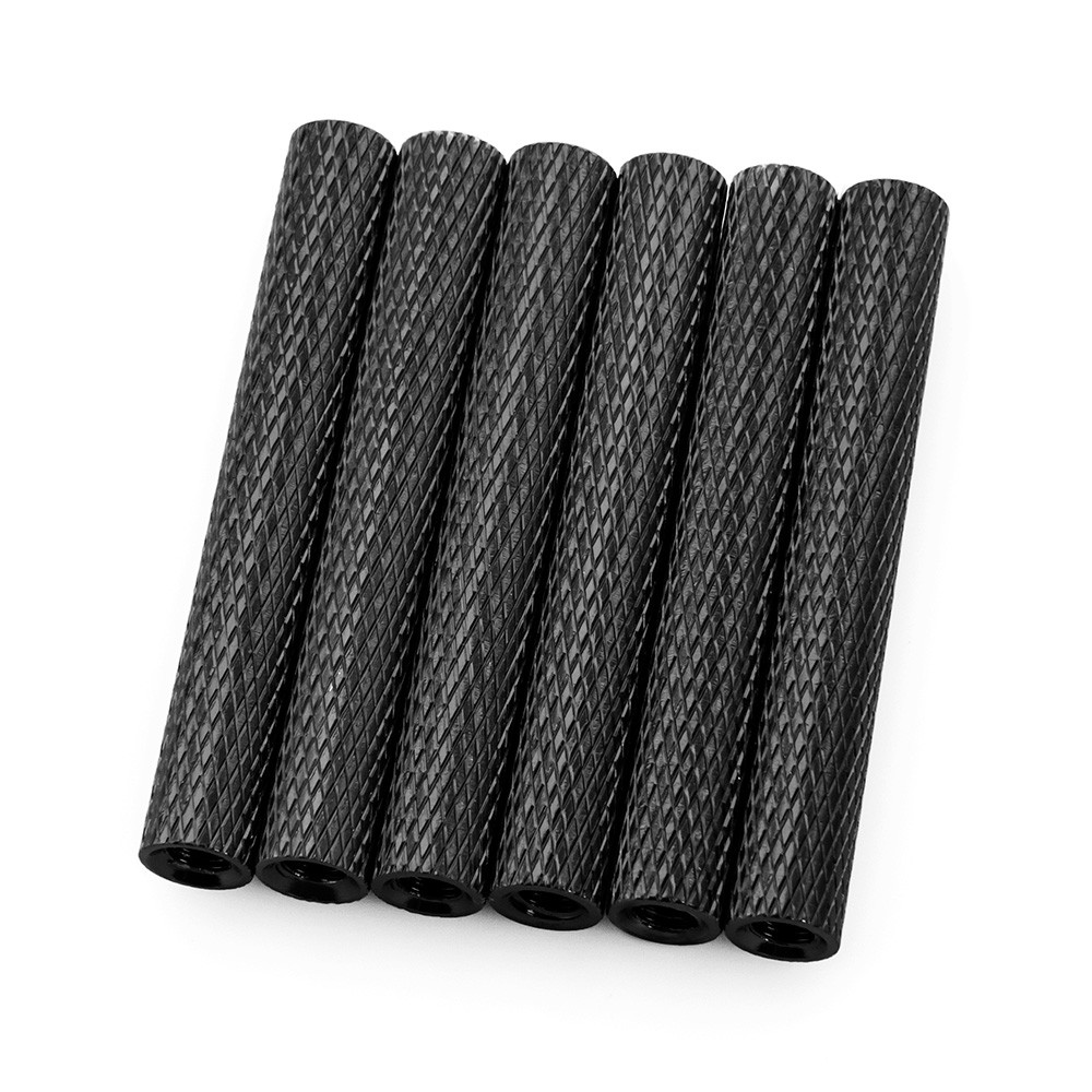 Black 35mm Aluminum Textured Spacers (Set of 6) - Click Image to Close